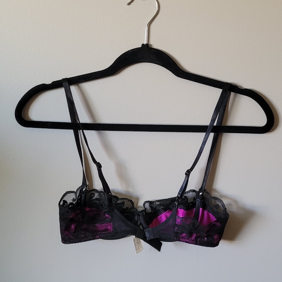 Purple black lace Victoria secret Gold label bra - Picture 6 of 10